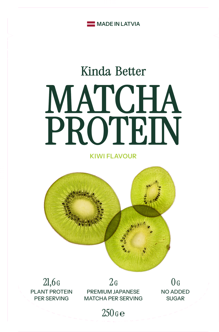 Kinda Better Matcha Protein Kiwi 250 g pouch