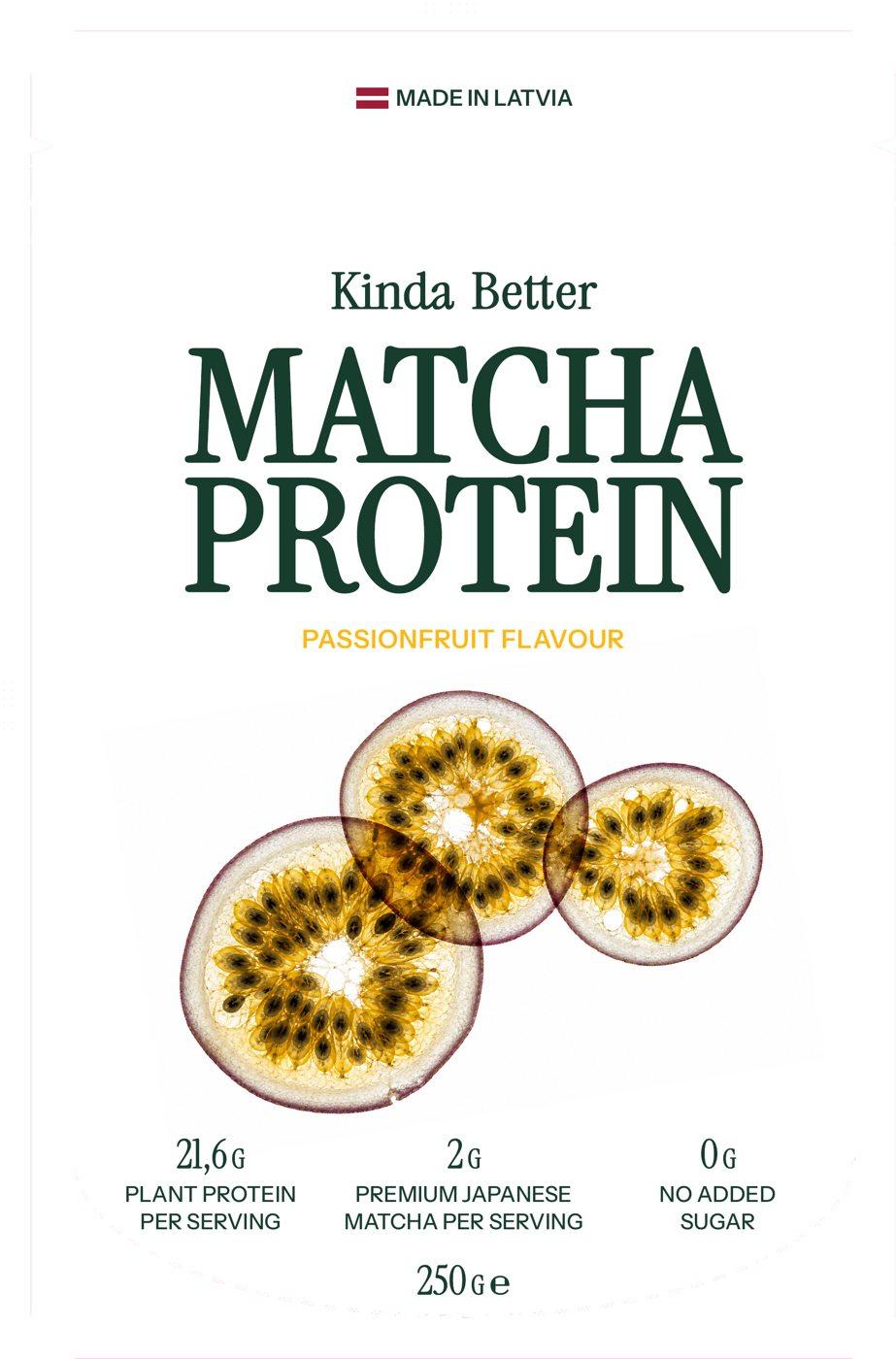 Kinda Better Matcha Protein Passionfruit 250 g pouch